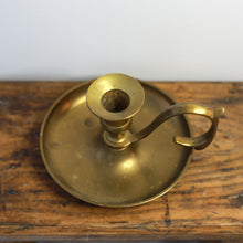 Load image into Gallery viewer, Large Brass Chamberstick Candle Holder

