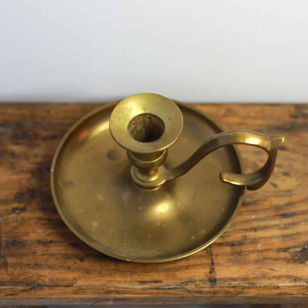 Large Brass Chamberstick Candle Holder – Rohemia