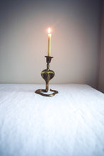 Load image into Gallery viewer, Vintage Brass Serpent candlestick
