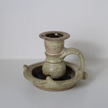 Load image into Gallery viewer, Stoneware Chamberstick Candle Holder
