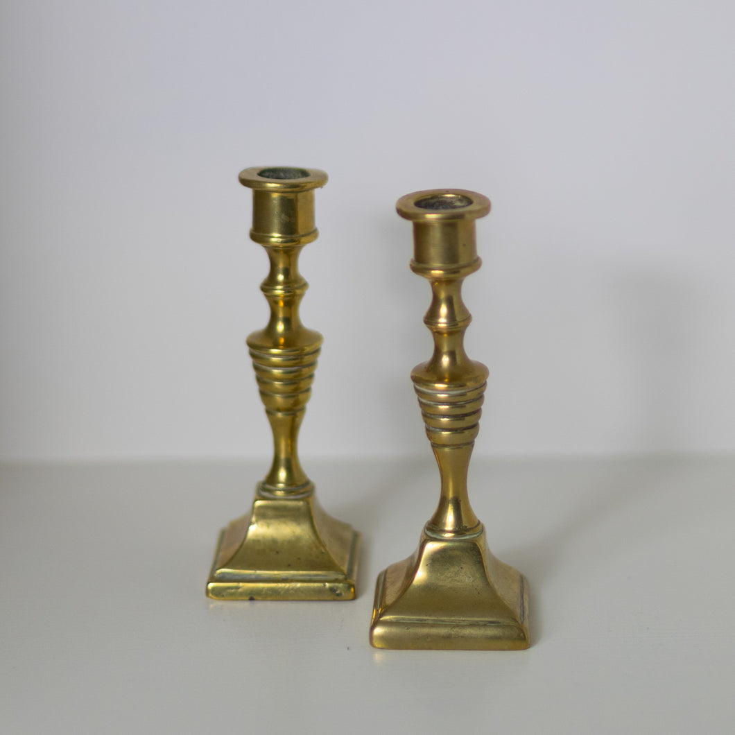 Pair of Small Brass Candlesticks