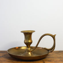Load image into Gallery viewer, Large Brass Chamberstick Candle Holder
