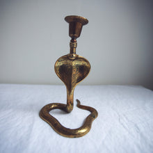 Load image into Gallery viewer, Vintage Brass Serpent candlestick
